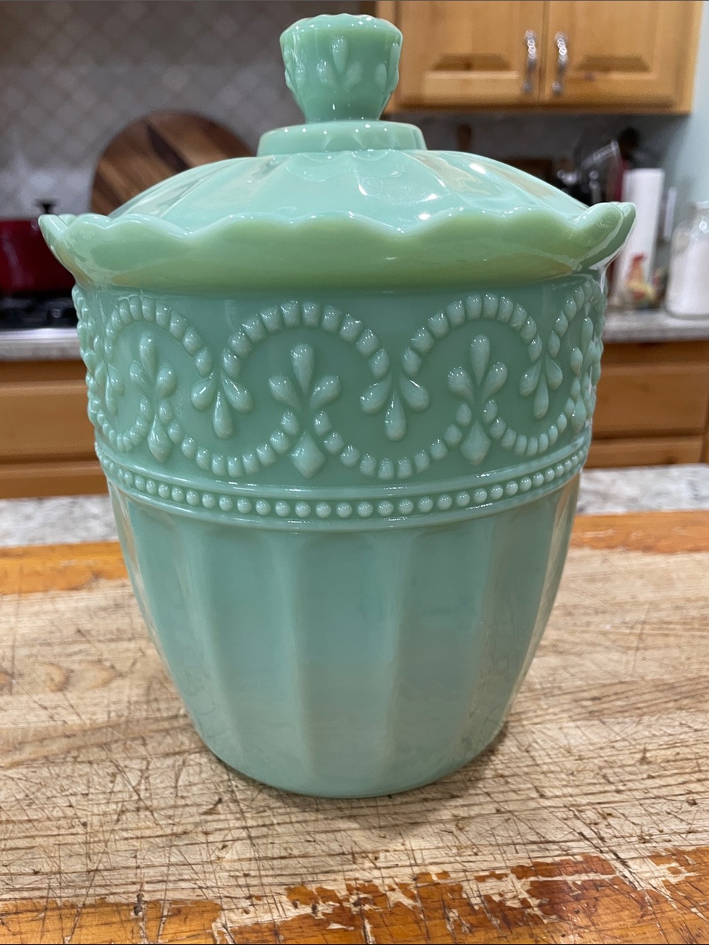 Pioneer Woman jadeite cookie jar